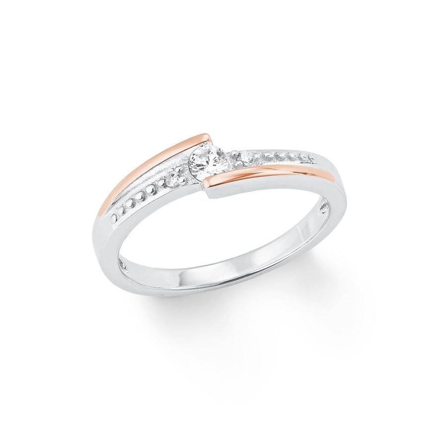 Amor Ring voor dames, 925 Sterling zilver, zirkonia synth.