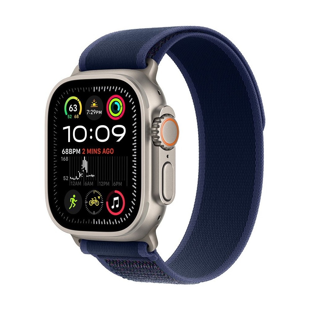 Apple Watch Ultra 2 GPS + Cellular 49mm Titanium Case met Blue Trail Loop - M/L Smartwatch Beige