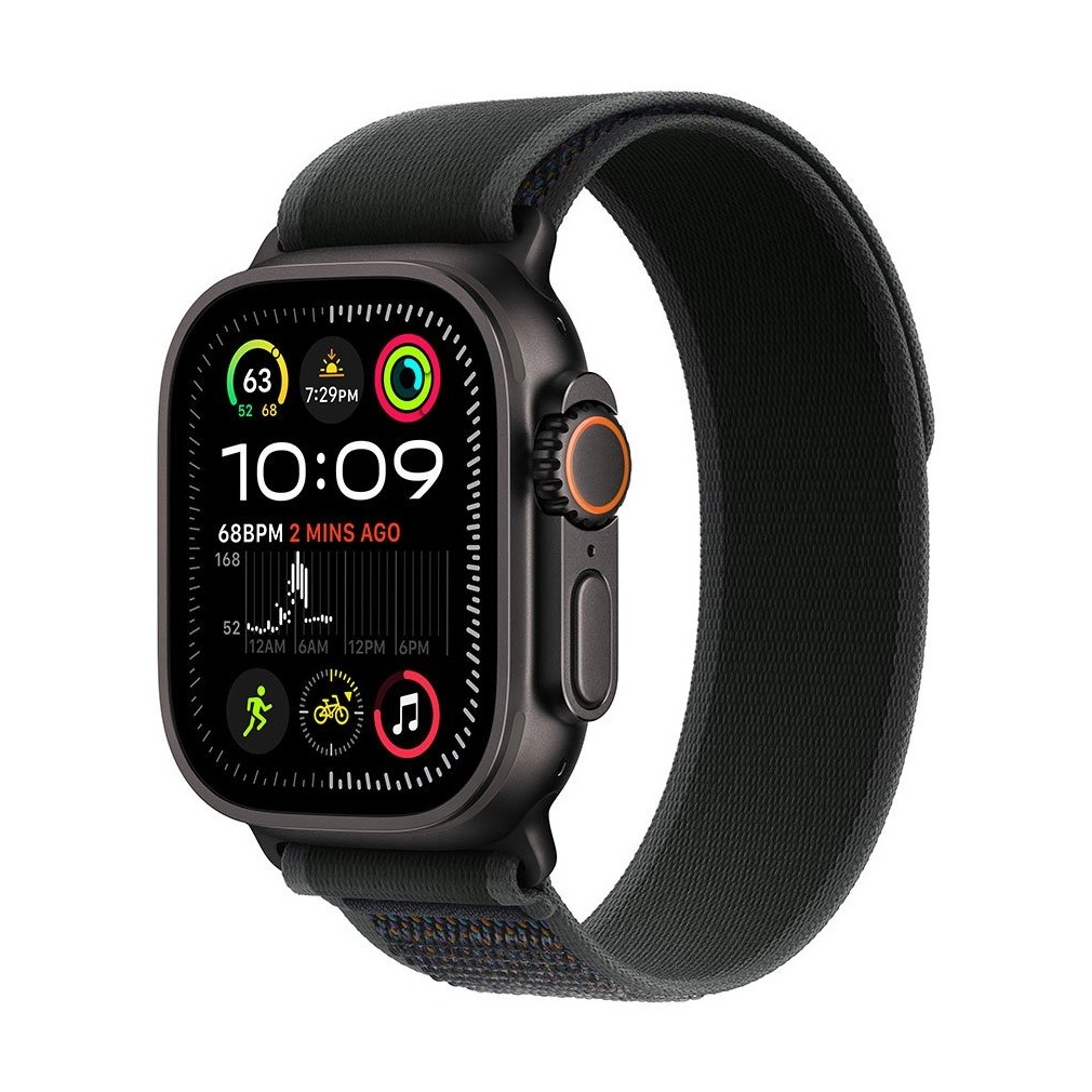 Apple Watch Ultra 2 GPS + Cellular 49mm Titanium Case met Trail Loop - M/L Smartwatch Zwart