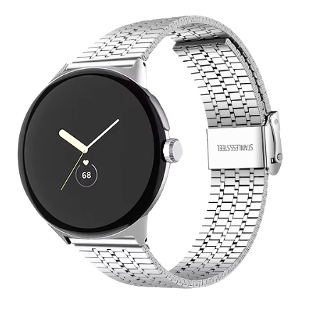 Strap-it Google Pixel Watch 3 - 45mm roestvrijstalen band (zilver)