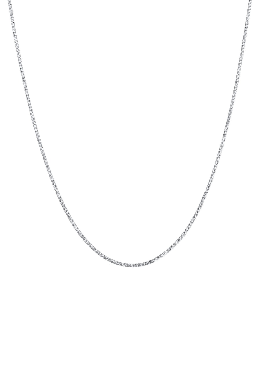 KUZZOI Heren Koord Ketting Basic Gedraaid Fijn Trend in 925 Sterling Zilver Zilver