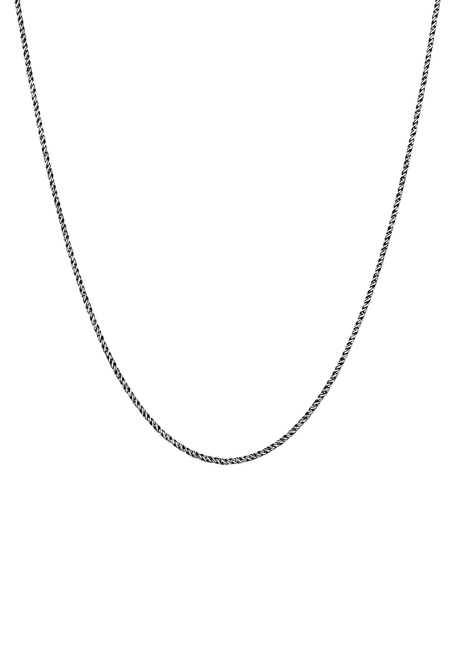 KUZZOI Heren Koord Ketting Basic Gedraaid Fijn Trend in 925 Sterling Zilver Zilver