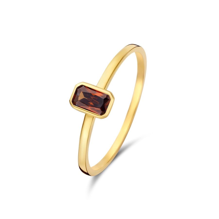 Isabel Bernard Ring  Baguette Brune - 14 karaat goud