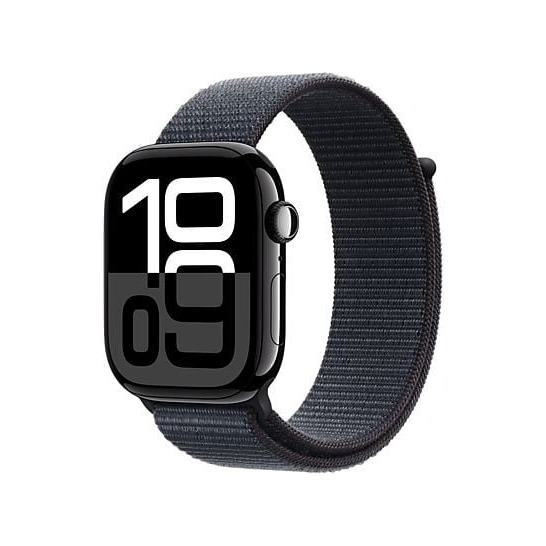 Apple Watch Series 10 GPS 46mm Aluminium Case met Ink Sport Loop Smartwatch Zwart