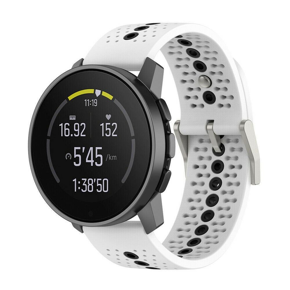 Strap-it Suunto Race (S) siliconen bandje (wit/zwart)