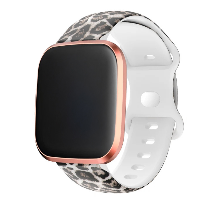 Strap-it Fitbit Versa Leopard sport bandje