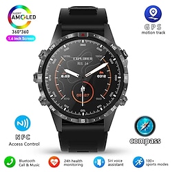 Light in the box gt45 smart watch heren bluetooth bellen buitensporten spraakassistent kompas gezondheidsbewaking fitness tracker smartwatch