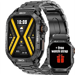 Light in the box k63 smart watch 1.96 amoled scherm bluetooth call sport tracker 380mah lange standby gezondheidsmonitor heren smartwatch