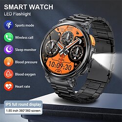 Light in the box k66 smart watch heren zaklamp bluetooth oproep 1.85inch 128mb geheugen 730mah grote batterij led licht outdoor sport smartwatch