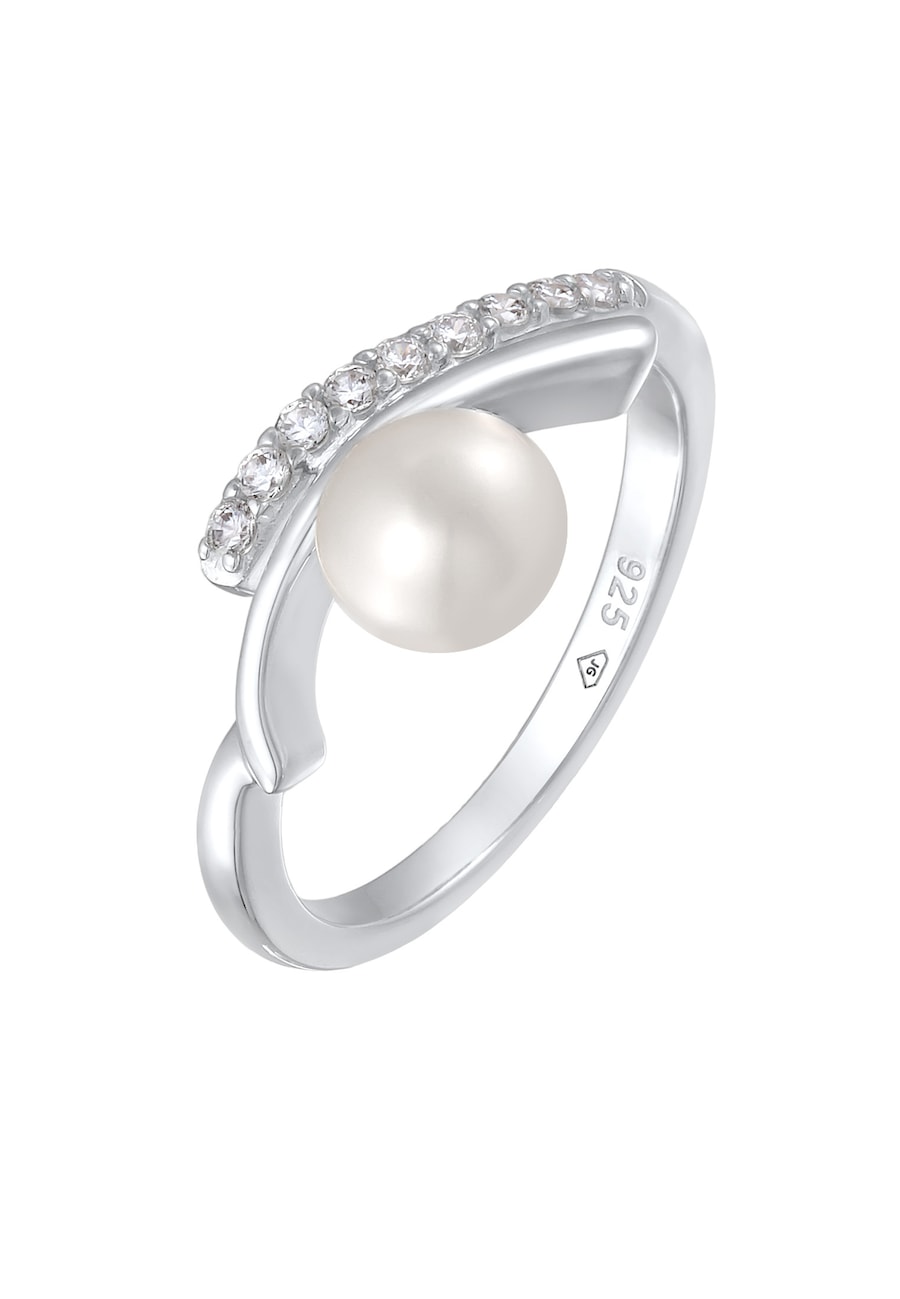 Nenalina Dames Wikkel Elegant met Zoetwater gekweekte parel en zirkonia in 925 sterling zilver voor dames Zilver