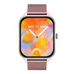 Light in the box nieuwe gt40 smart watch vierkant scherm metalen behuizing bluetooth oproep spraakassistent hartslag- en bloeddrukbewaking oproepherinnering sms-herinnering hartslag multi-oefenalarm herinnering