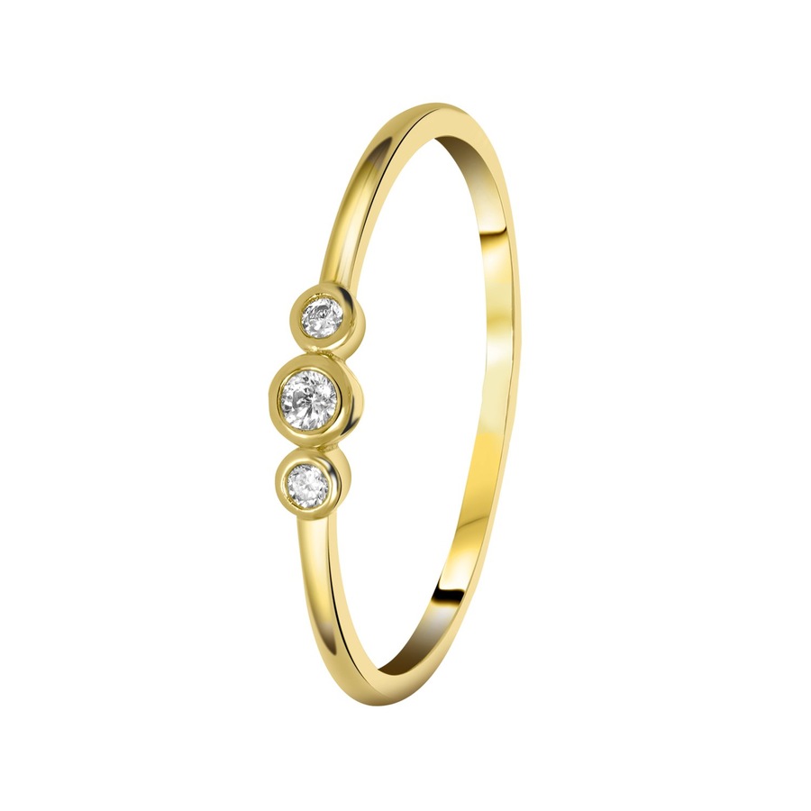 Lucardi Ring Zilver - goudkleurig