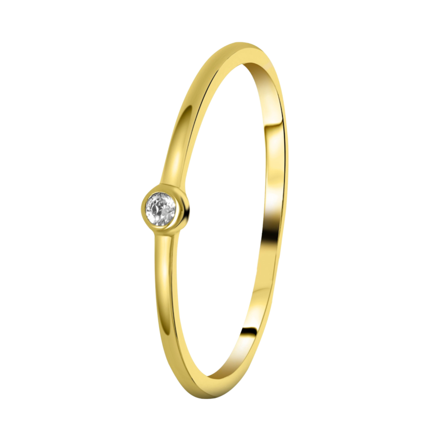 Lucardi Ring Zilver - goudkleurig