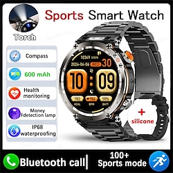 Light in the box ht30 smart watch bluetooth call mannen buitensport fitness kompas hartslag gezondheidsmonitoring 600mah grote batterij smartwatch