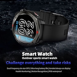 Light in the box multifunctionele outdoor sport smartwatch 1.43 inch fitness hardloophorloge draadloze stappenteller oproepherinnering activiteitentracker compatibel met smartphone beste cadeau voor mannen en vrouwen