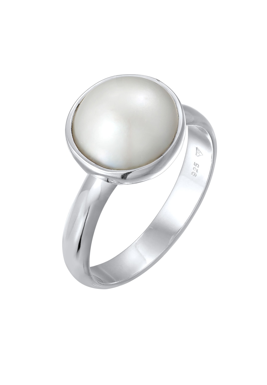 Nenalina Dames Elegant Rond met Parel in 925 sterling zilver