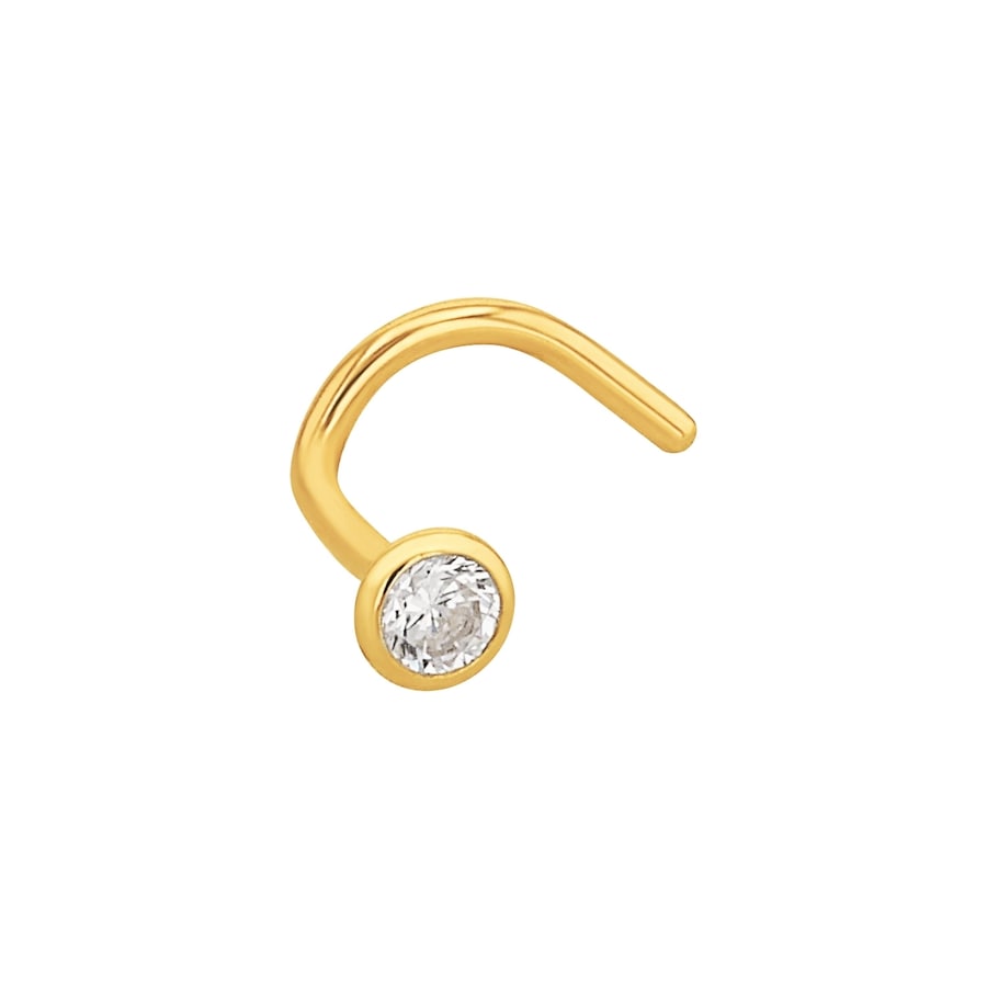 Amor Neus piercing voor dames, 750 goud, gesynthetiseerde zirkonia