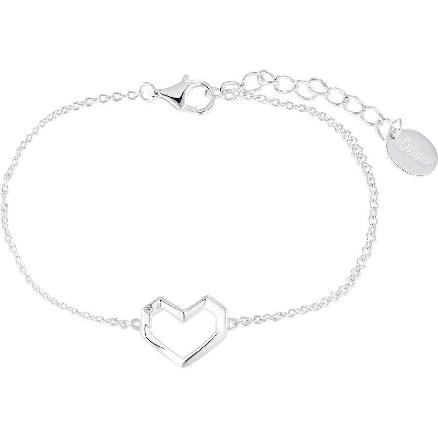 S.Oliver Armband voor dames, 925 sterling zilver, zirkonia synth., parelmoer | hartje