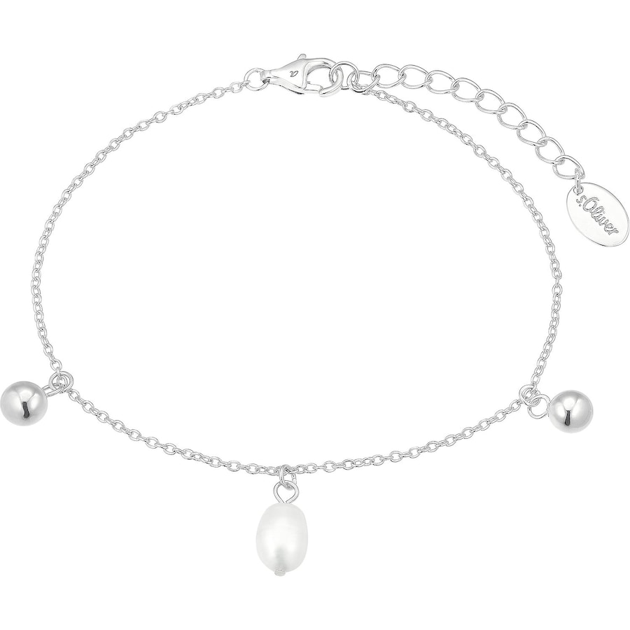 S.Oliver Armband voor dames, 925 sterling zilver, gekweekte zoetwaterparel