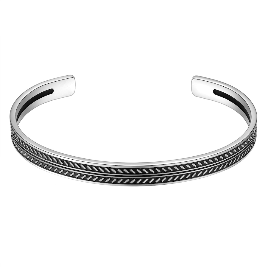 True Rebels Armband van Edelstaal in Zilver/zwart