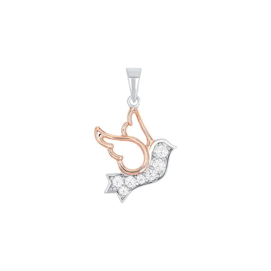 Amor Hanger met motief voor dames, 925 Sterling zilver, zirkonia synth. | Duif