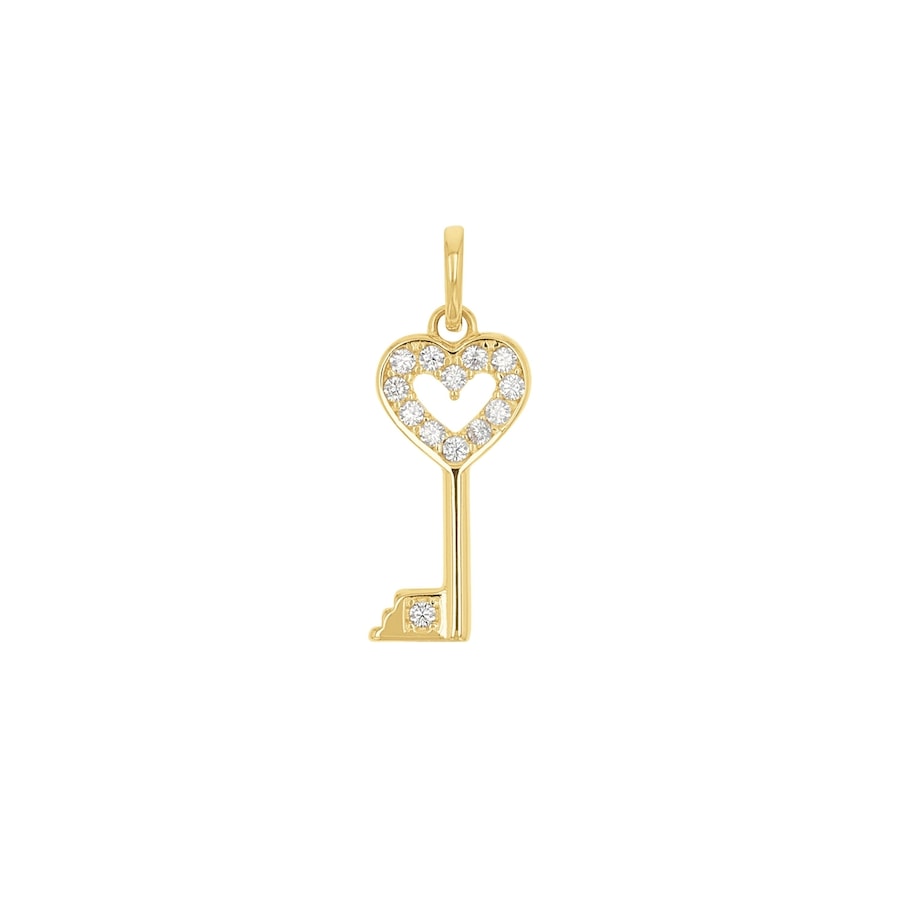 Amor Hanger met motief voor dames, goud 375, zirkonia synth. | Sleutel