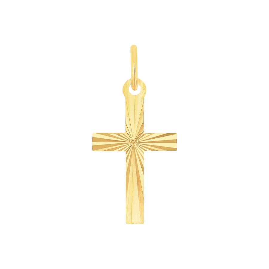 Amor Hanger met motief voor dames en heren, unisex, goud 585 | kruis