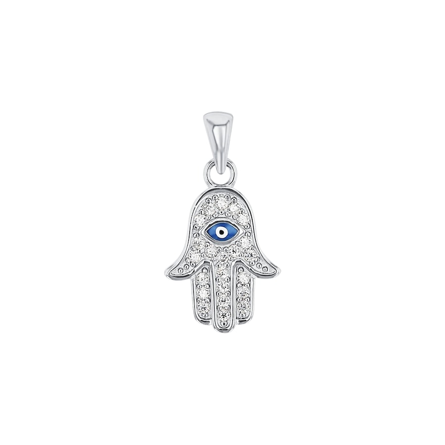 Amor Hanger met motief voor dames, 925 Sterling zilver, zirkonia synth., glas | Hamsa hand