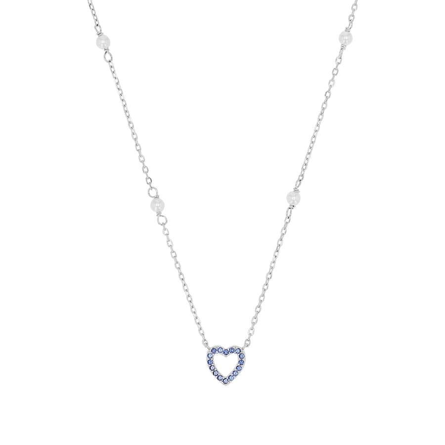 Amor Ketting met hanger voor dames, 925 sterling zilver, synt. nano, schelpparel | hartje