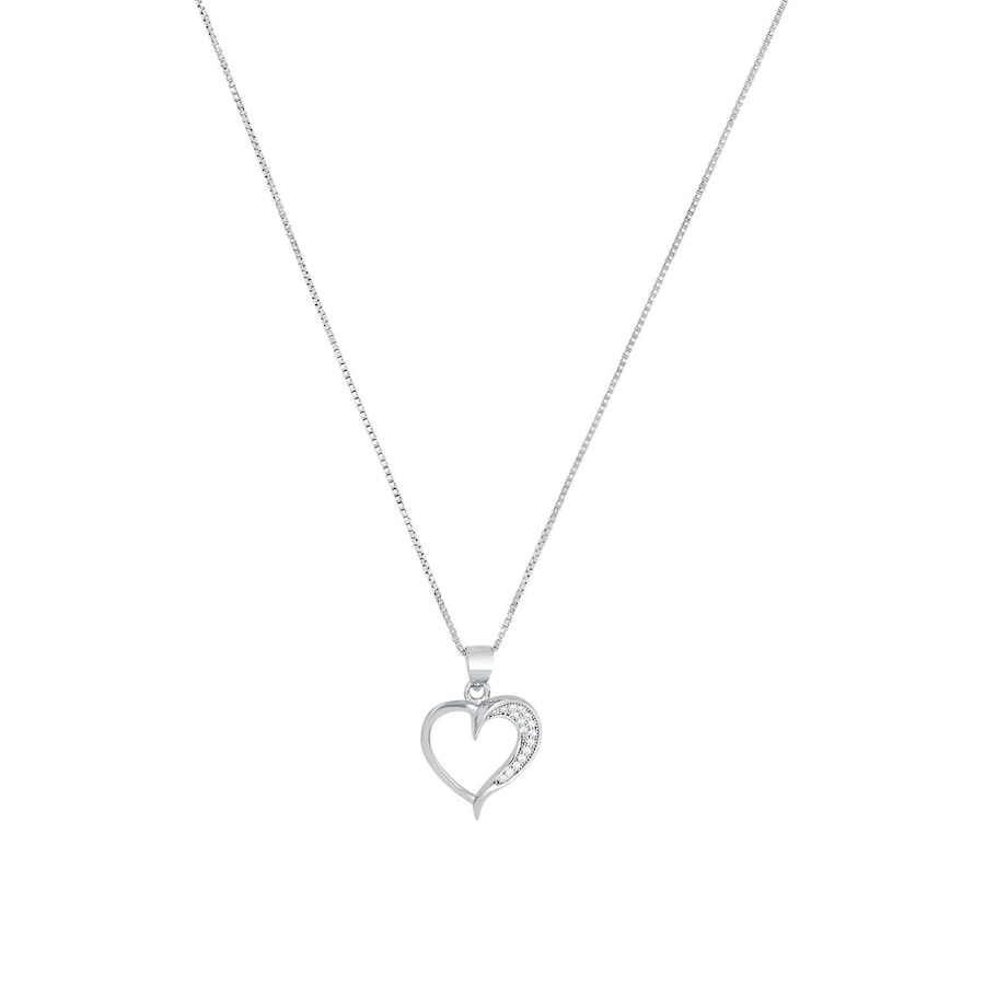 Amor Ketting met hanger voor dames, 925 Sterling zilver, zirkonia synth. | Hart