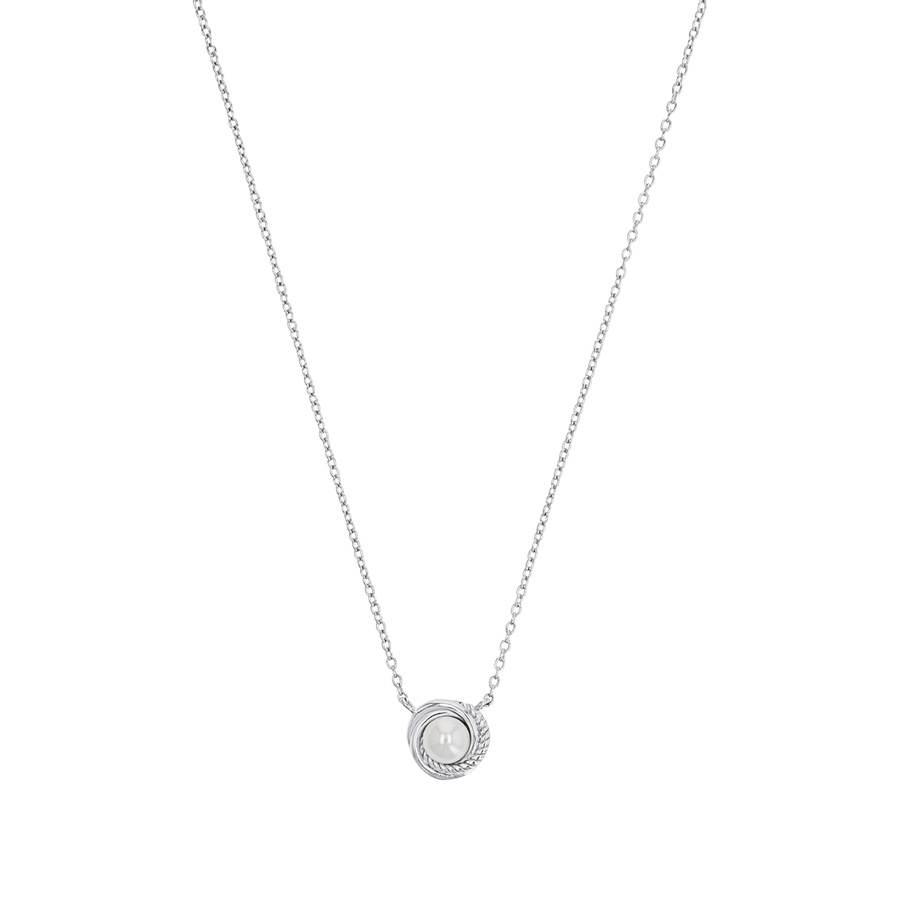 Amor Ketting met hanger voor dames, 925 Sterling zilver, schelp middenkraal