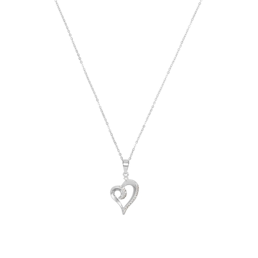 Amor Ketting met hanger voor dames, 925 Sterling zilver, zirkonia synth. | Hart