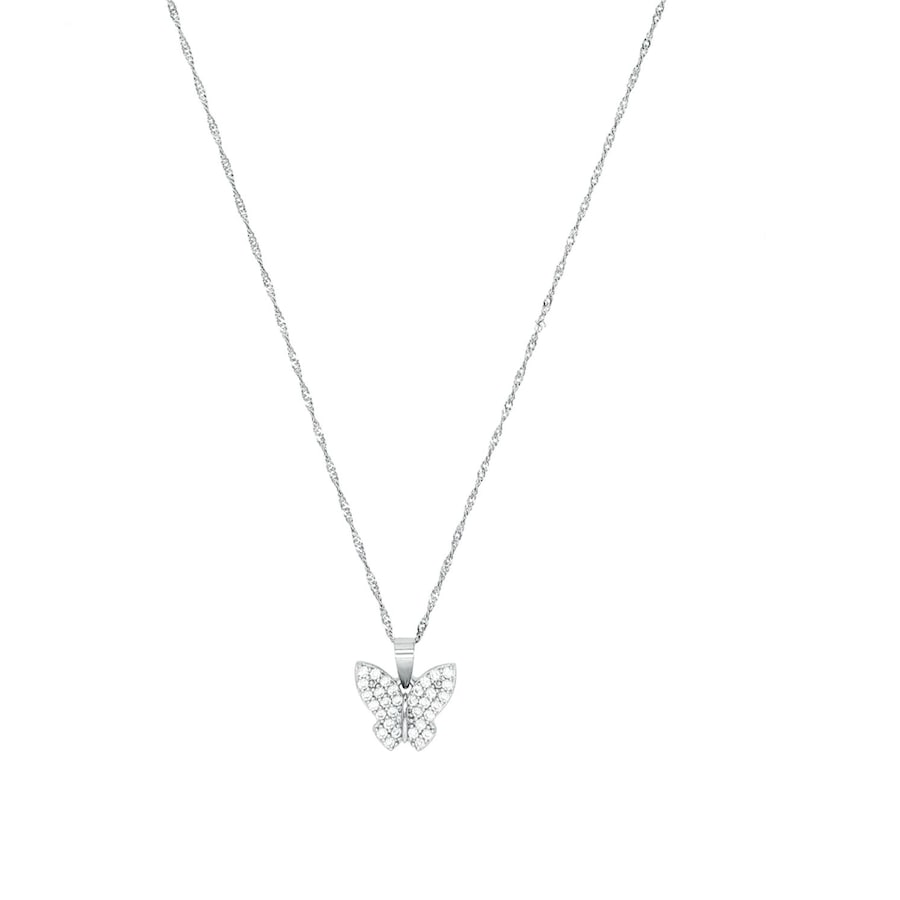 Amor Ketting met hanger voor dames, 925 Sterling zilver, zirkonia synth. | vlinder