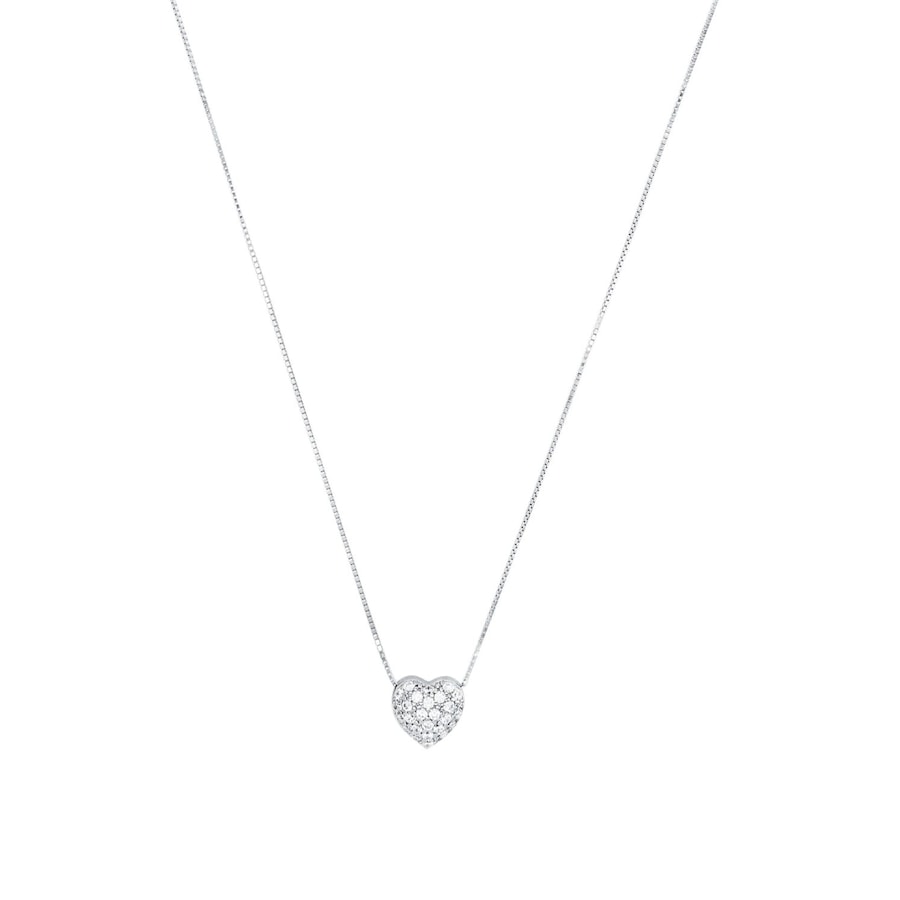 Amor Ketting met hanger voor dames, 925 Sterling zilver, zirkonia synth. | Hart