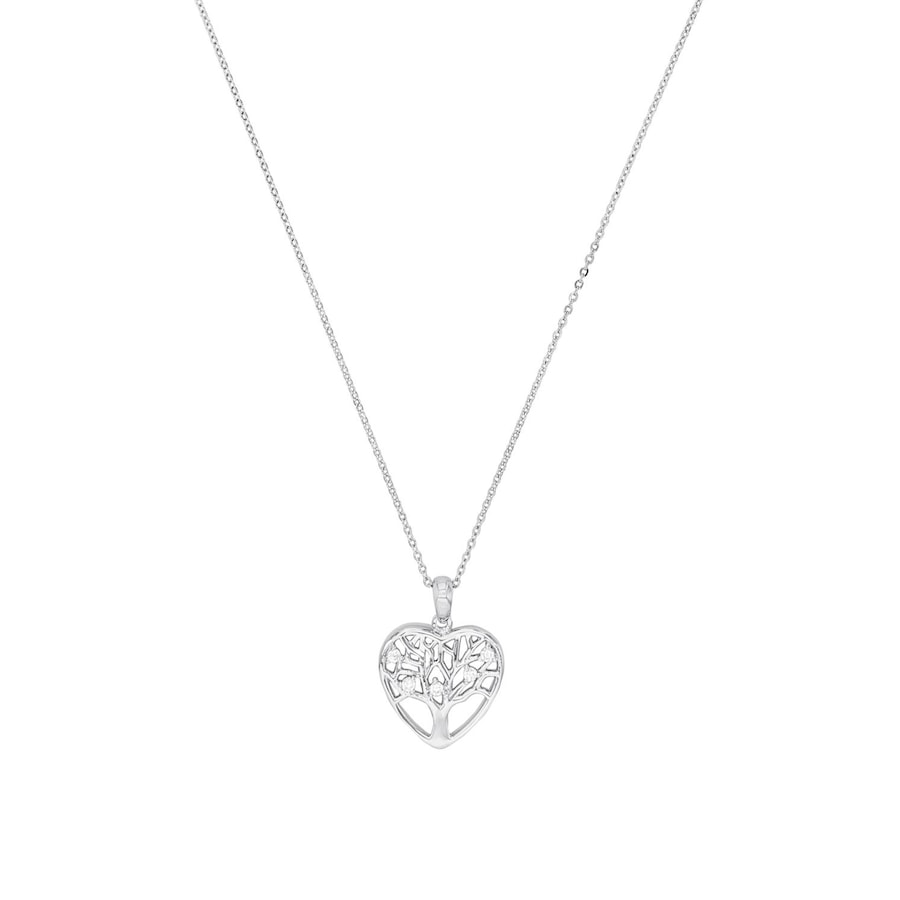 Amor Ketting met hanger voor dames, 925 Sterling zilver, zirkonia synth. | Levensboom