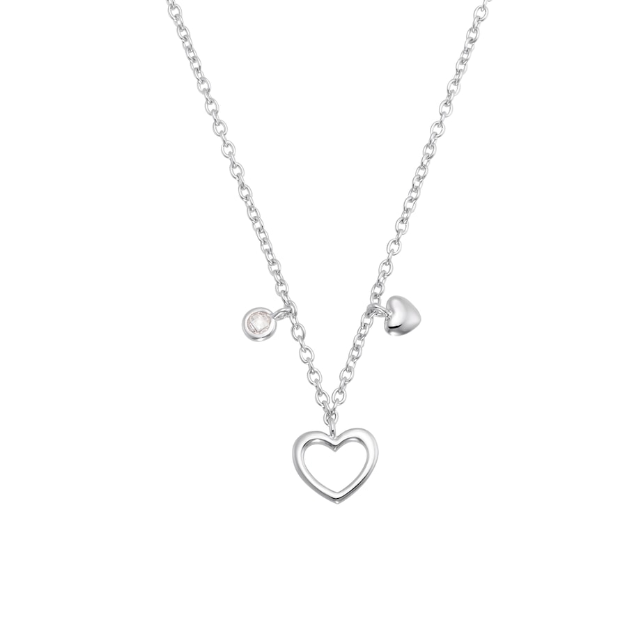 S.Oliver Ketting met hanger voor meisjes, 925 sterling zilver, zirkonia synth. | Hart