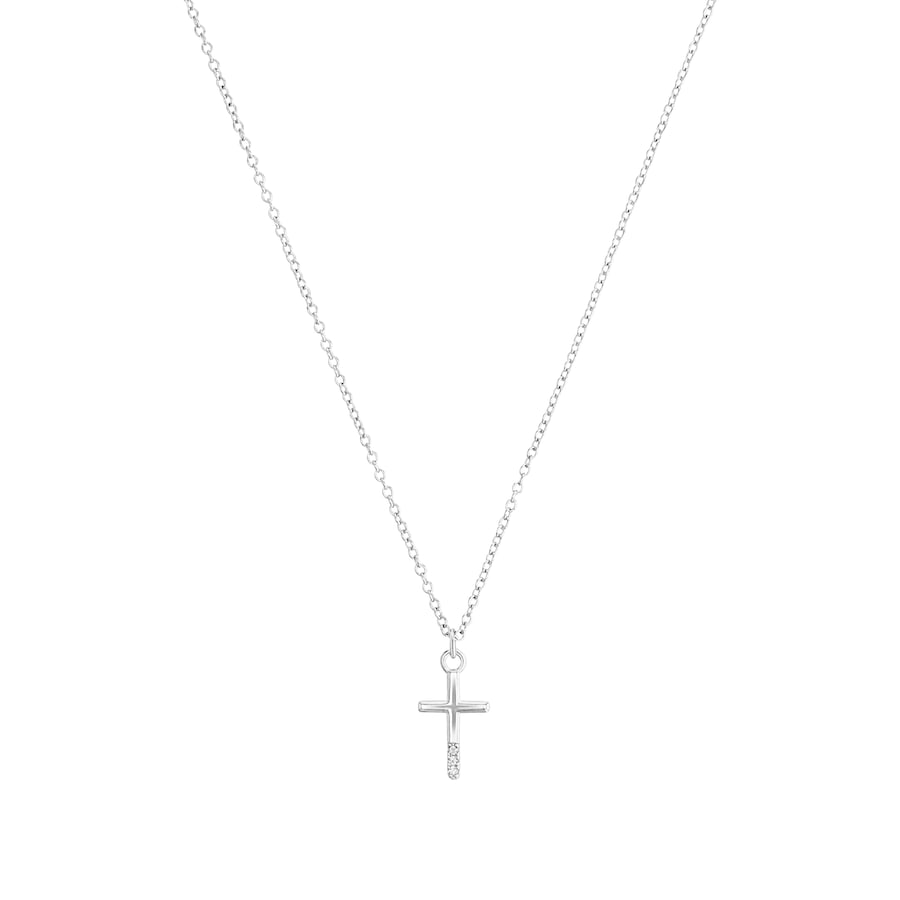 S.Oliver Ketting met hanger voor meisjes, 925 Sterling zilver, zirkonia synth. | kruis