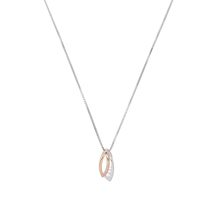 Amor Ketting met hanger voor dames, 925 Sterling zilver, zirkonia synth.