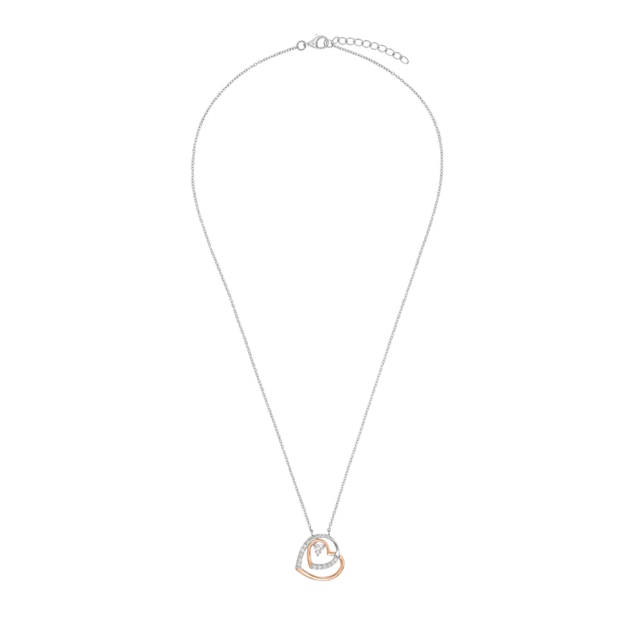 Amor Ketting met hanger voor dames, 925 Sterling zilver, zirkonia synth. | Hart