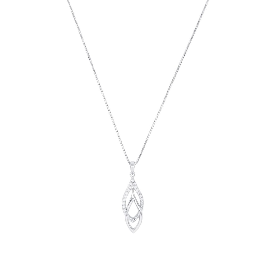 Amor Ketting met hanger voor dames, 925 Sterling zilver, zirkonia synth.