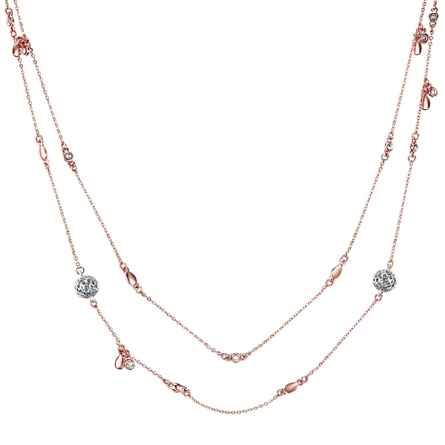 Lulu & Jane Necklace with Swarovski crystals Metaal Embellished with Swarovski crystals Parel synthetisch in Roségoud