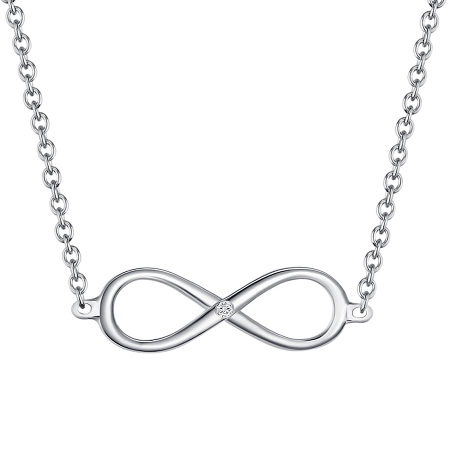 Lulu & Jane Ketting Infinity Sterling zilver Diamant in Zilver