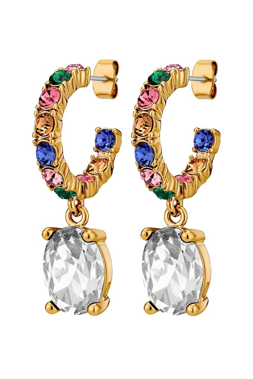 Dyrberg Kern Barbara Sg Rainbow/Crystal Earring, Color: Gold, Rainbow, Onesize, Women