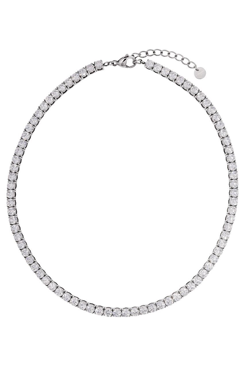 Dyrberg Kern Dyrberg/Kern Snake Necklace, Color: Silver/Crystal, Onesize, Women