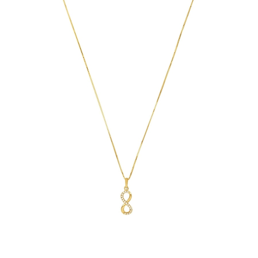 Amor Ketting met hanger voor dames, goud 375, zirkonia synth. | Oneindigheid