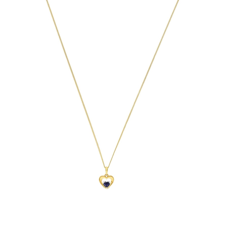 Amor Ketting met hanger voor dames, goud 375, zirkonia synth. | hart