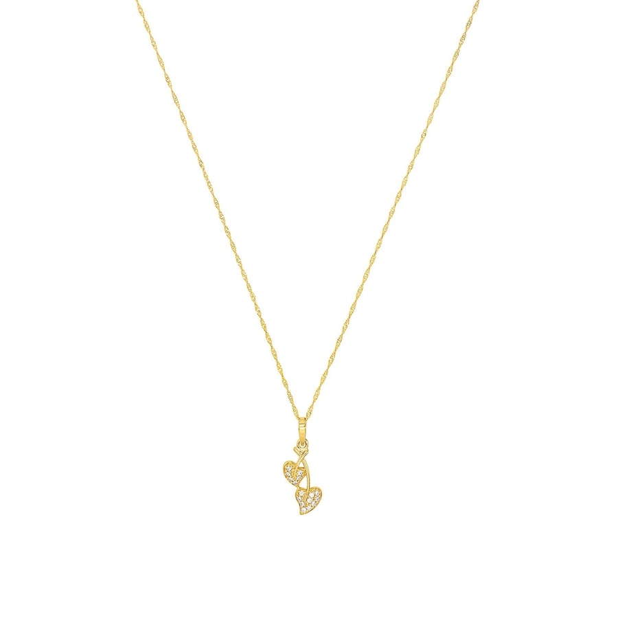 Amor Ketting met hanger voor dames, goud 585, zirkonia synth. | blad