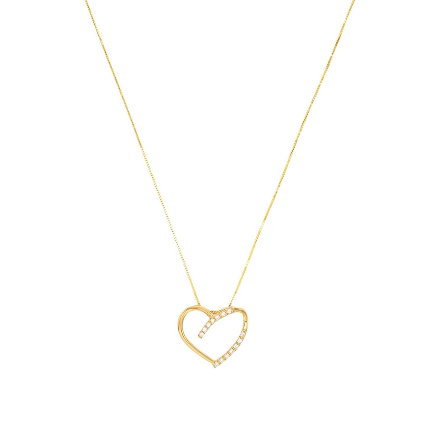 Amor Ketting met hanger voor dames, goud 585, zirkonia synth. | hart