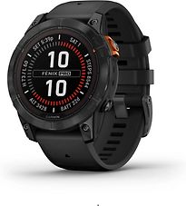 Garmin Fenix 7 Pro 47mm leigrijs met een zwart siliconen polsband [Wi-Fi, Solar Edition] - refurbished