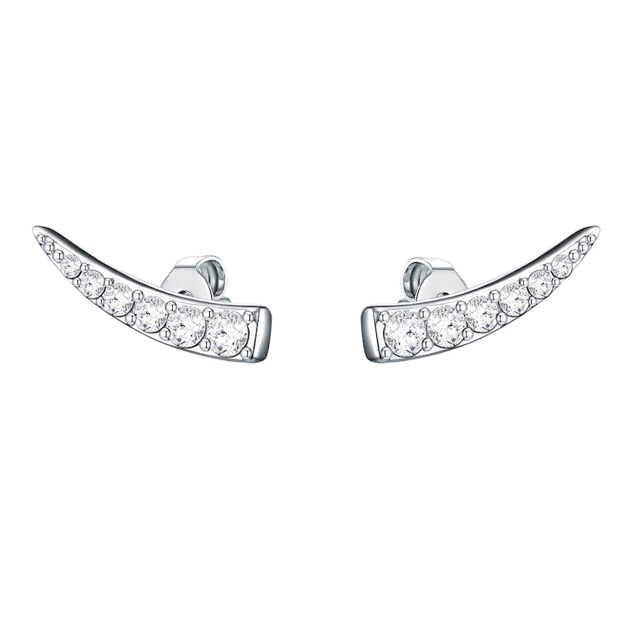 Lulu & Jane Stud earring with Swarovski crystals Messing Embellished with Swarovski crystals in Zilver